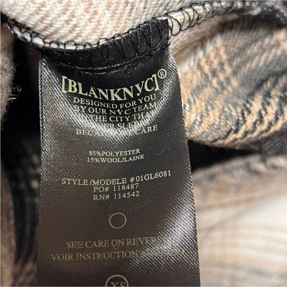 NWT Blank NYC Plaid Shacket in Checked Out XS New Flannel Jacket Shirt Oversized - Picture 10 of 11